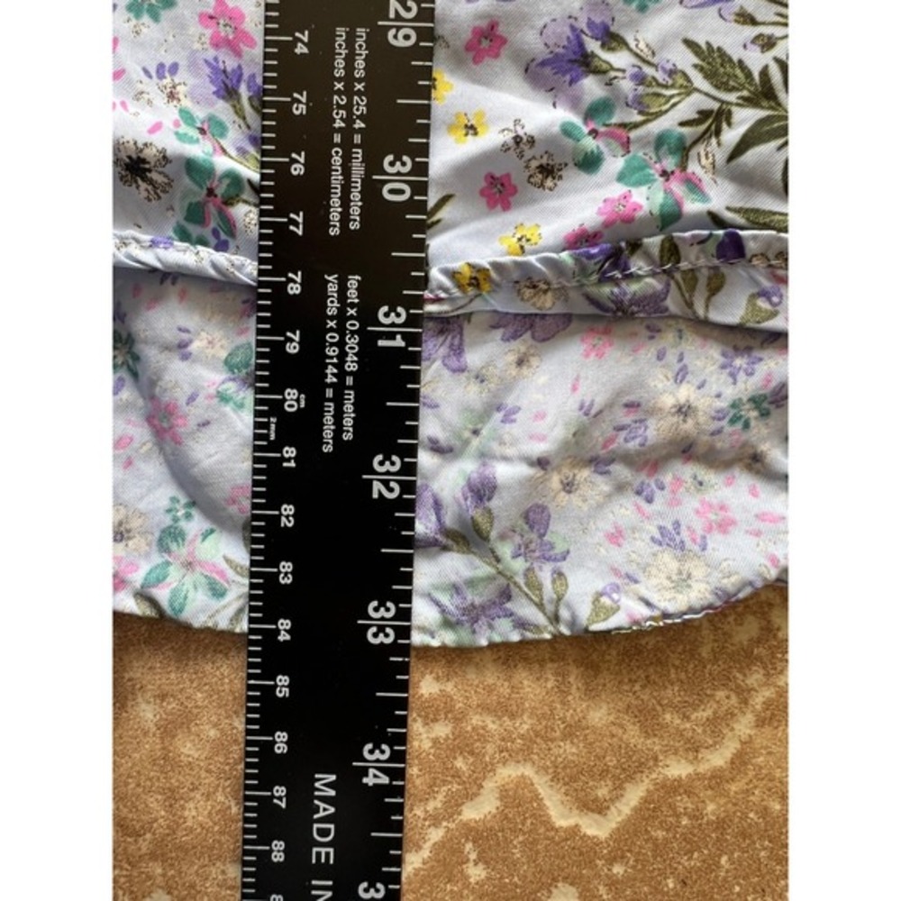 Zara Floral Maxi Skirt Womens XXL Light Blue Wildflower Elastic Waist Casual - Picture 6 of 6